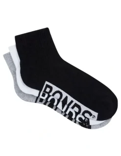 Bonds 3 Pack Logo Quarter Crew Socks in Multi