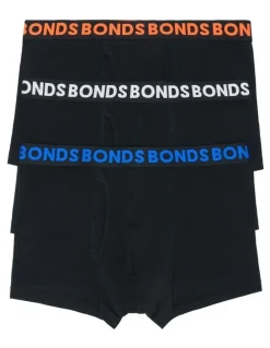 Bonds Everyday Plain Trunks 3 Pack in Black