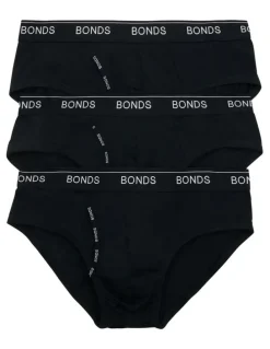 Bonds Guyfront Briefs 3 Pack in Black