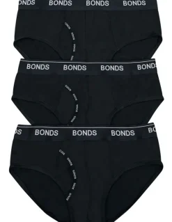 Bonds Guyfront Microfibre Brief Pack of 3 in Black