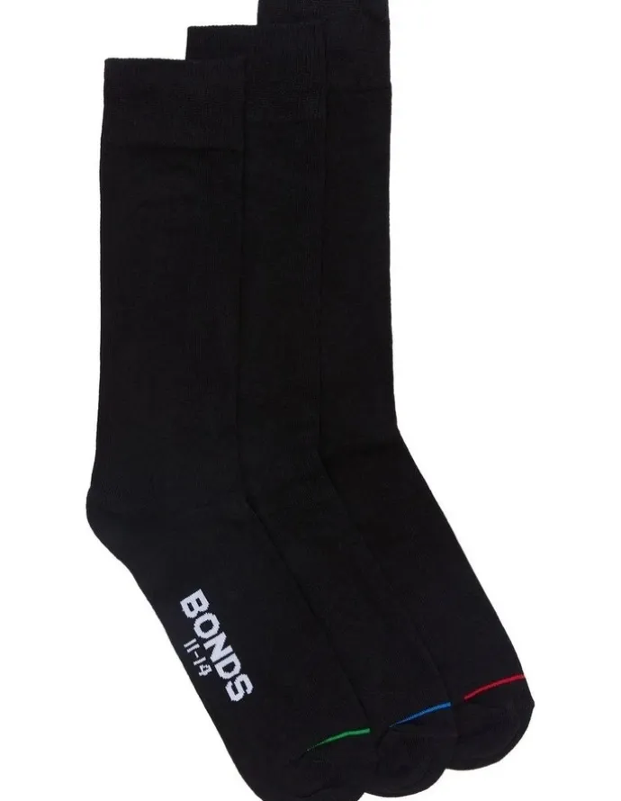 Bonds Mens Oxford Business Socks 3 Pack in Black