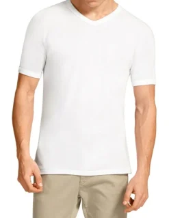 Bonds Raglan Short Sleeve V-Neck T-Shirt in White