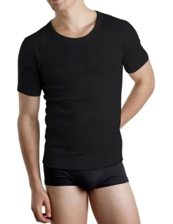 Bonds Raglan Short Sleeve T-Shirt in Black