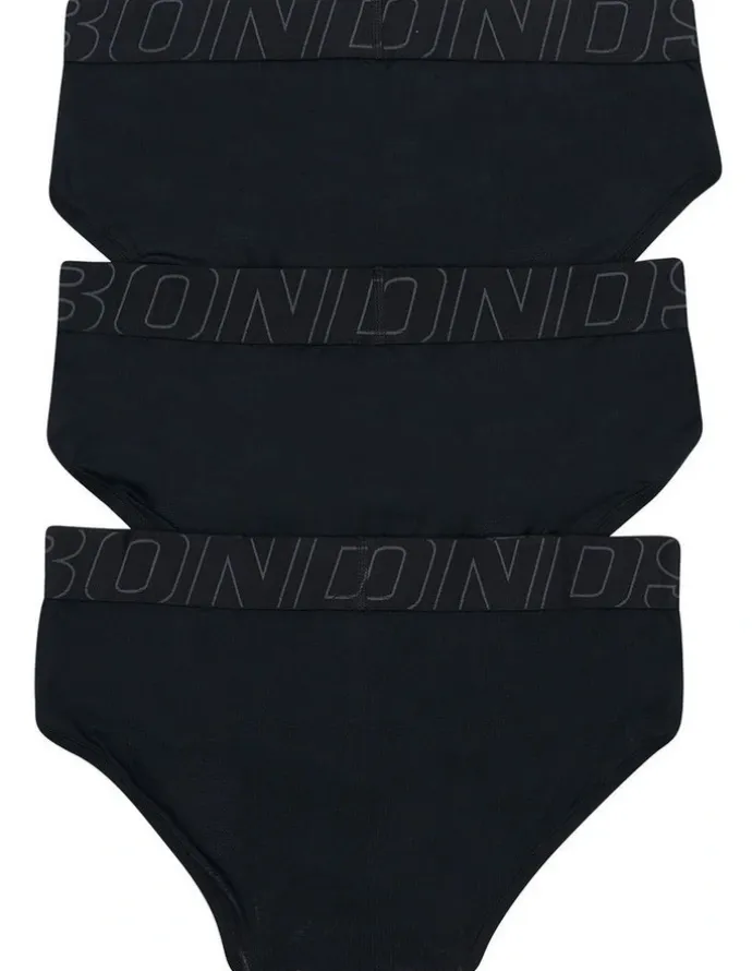 Bonds Sweat Off Brief 3 Pack in Black
