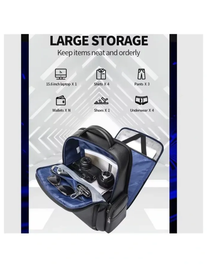Bopai Anti-Theft Waterproof Laptop Backpack Travel Business Work Bag Black
