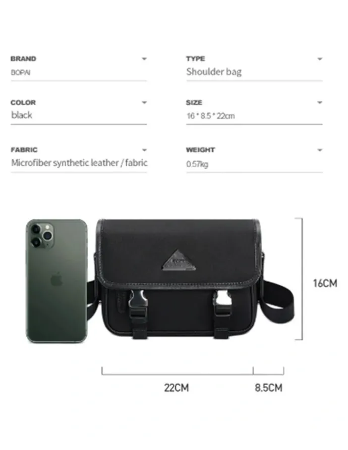 Bopai Bopai Waterproof Messenger Travel Work Bag Black