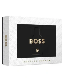 BOSS Bottled Parfum, Shower Gel, and Deodorant Stick for Men Trio Gift Set