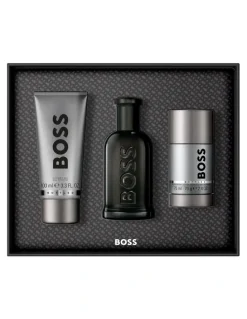 BOSS Bottled Parfum, Shower Gel, and Deodorant Stick for Men Trio Gift Set