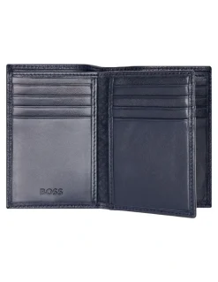 Boss Card Holder Trifold in Classic Grained Navy