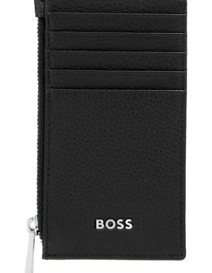 Boss Card Holder Zip Classic Grained in Black