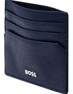 Boss Classic Grained Leather Card holder in Navy