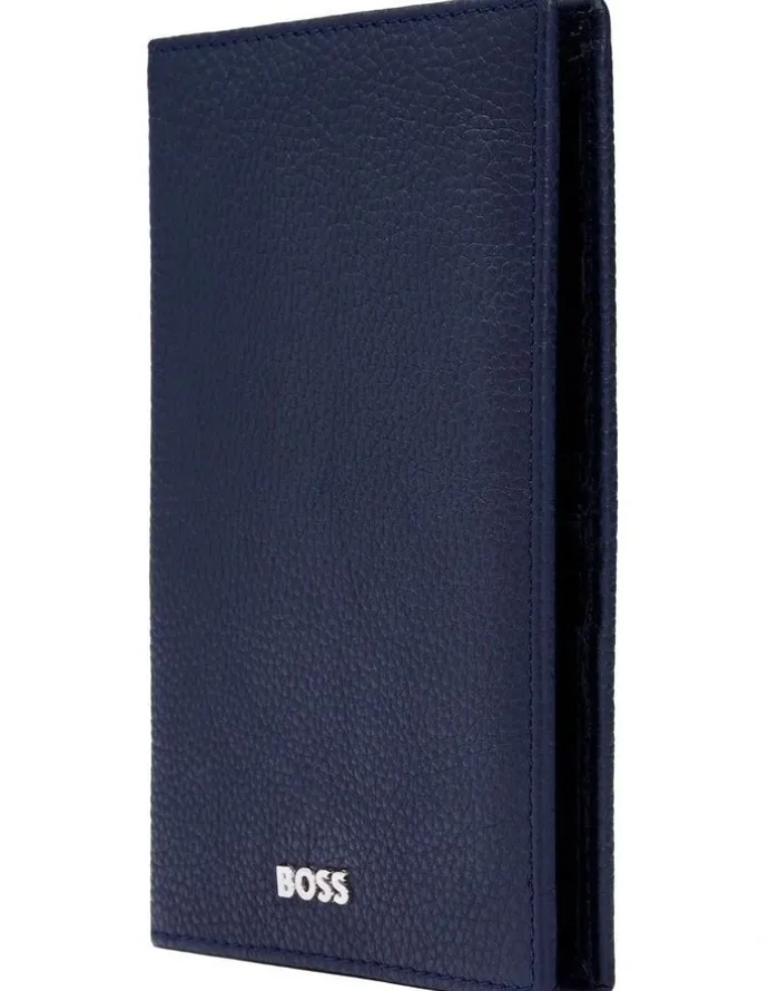 Boss Classic Grained Passport Holder in Black Leather