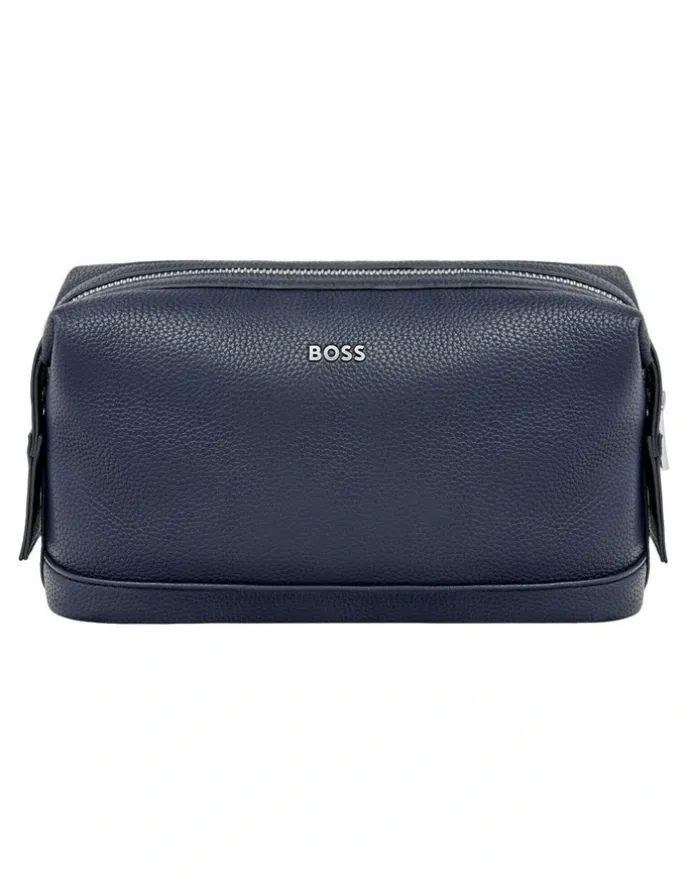 Boss Classic Grained Toiletry Bag in Blue