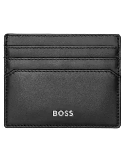 Boss Classic Smooth Leather Card Holder in Black