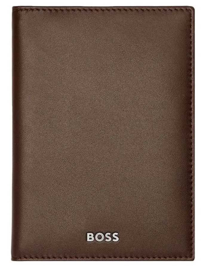 Boss Folding Card Holder in Classic Smooth Brown