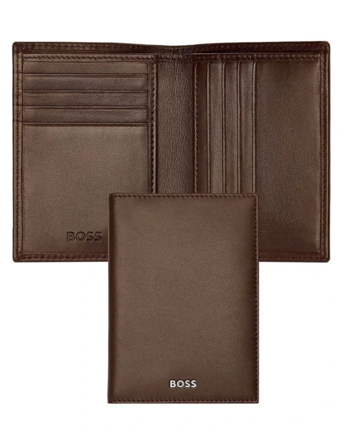 Boss Folding Card Holder in Classic Smooth Brown