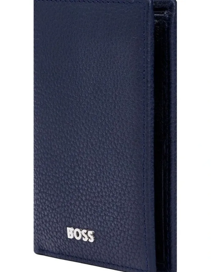 Boss Folding Card Holder Classic Grained in Navy