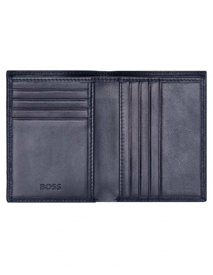 Boss Folding Card Holder Classic Grained in Navy
