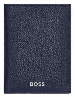 Boss Folding Card Holder Classic Grained in Navy