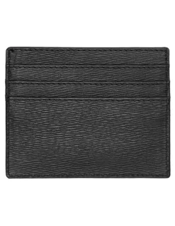 Boss Iconic Leather Card Holder in Black