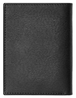 Boss Leather Card Holder Trifold Iconic Wallet in Black