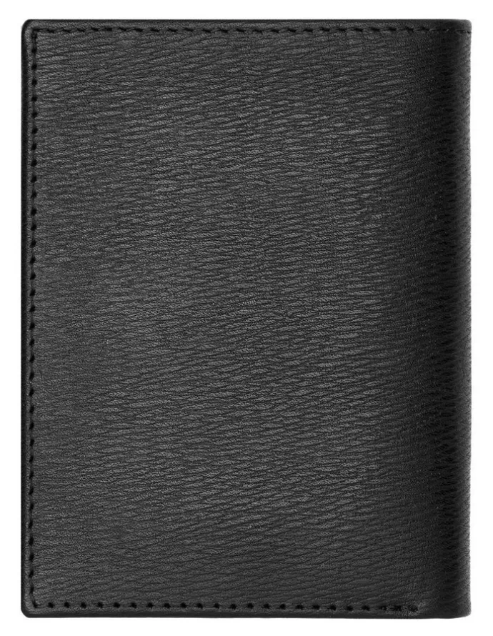 Boss Leather Card Holder Trifold Iconic Wallet in Black