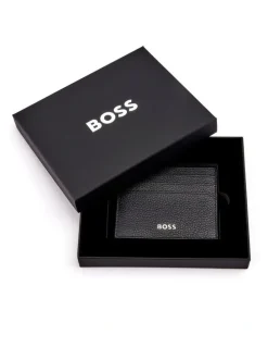 Boss Leather Card Holder in Classic Grained Black