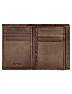 Boss Leather Card Holder Trifold in Smooth Brown