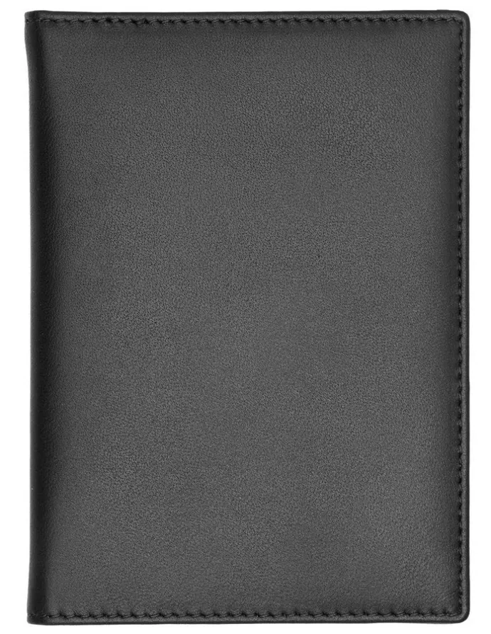 Boss Leather Passport Holder in Classic Smooth Black