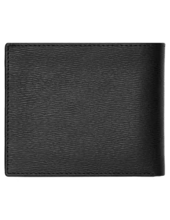 Boss Leather Trifold Wallet With Flap in Iconic Black