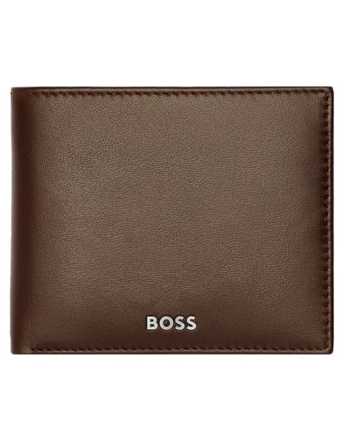 Boss Leather Wallet Classic Smooth Brown