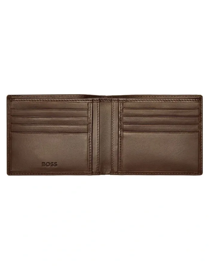 Boss Leather Wallet Classic Smooth Brown