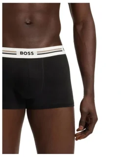 Boss Revive Cotton Stretch Trunks 3 Pack in Black