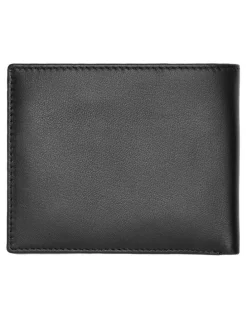 Boss Trifold Leather Wallet in Classic Smooth Black