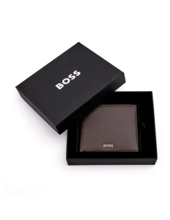 Boss Trifold Leather Wallet in Classic Smooth Brown