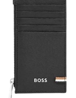 Boss Zip Iconic Card Holder in Black
