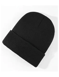 Boutique Retailer Plain Knit Beanie Hat in Black