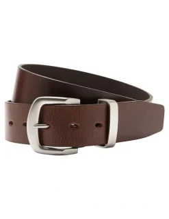 Buckle Australian Made Station Full Grain Leather Belt 38mm in Brown