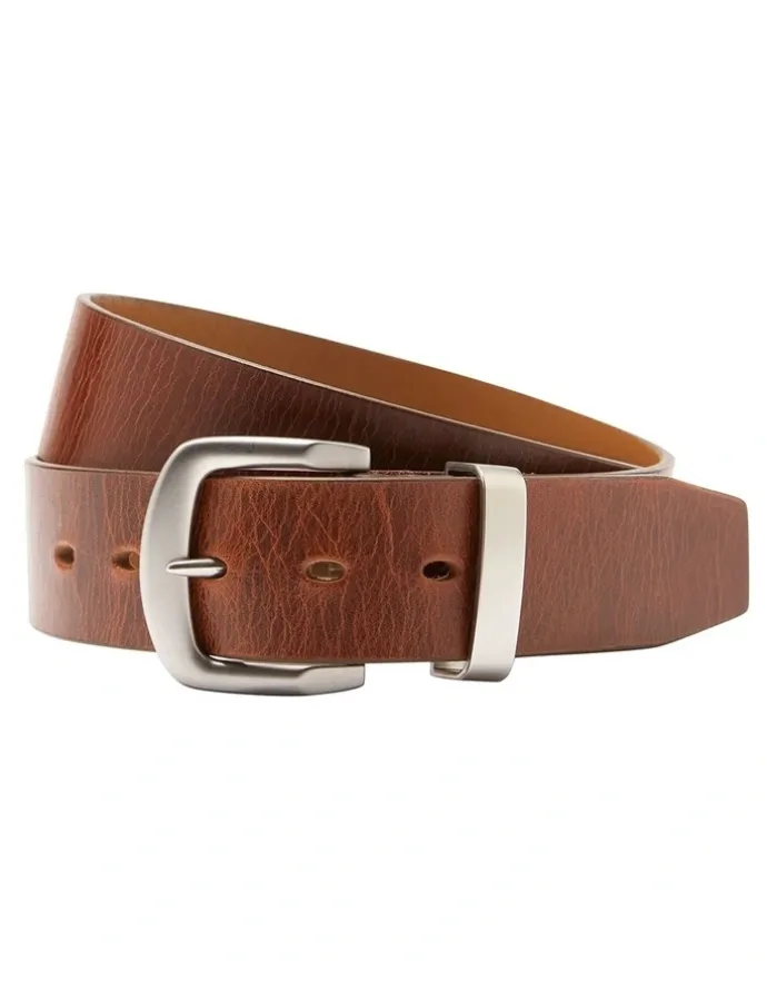 Buckle Australian Made Station Full Grain Leather Belt 38mm in Cognac