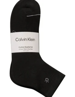 Calvin Klein 6 Pack Sports Quarter Crew Socks in Black