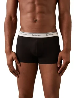 Calvin Klein Balance Cotton Stretch Trunks 3 Pack in Black