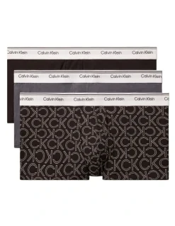 Calvin Klein Balance Cotton Stretch Low Rise Trunks 3 Pack in Multi