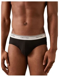 Calvin Klein Balance Cotton Stretch Briefs 3 Pack in Black