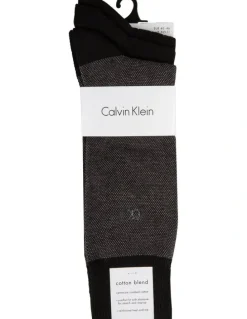 Calvin Klein Barclay Birdseye Dress Socks 3 Pack in Black