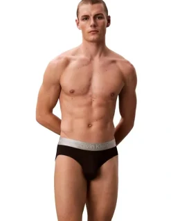 Calvin Klein Brushed Micro Hip Briefs 3 Pack in Black