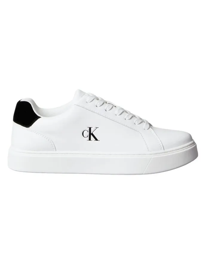 Calvin Klein Classic Cupsole Laceup Trainer Shoes in White