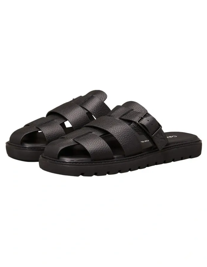 Calvin Klein Fisherman Sandal in Triple Black