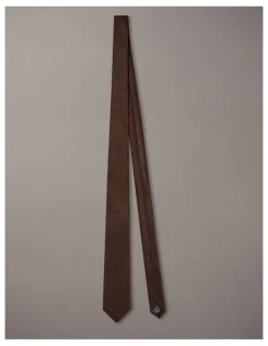 Calvin Klein Grenadine Silk Tie in Brown