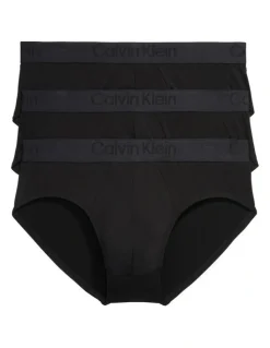 Calvin Klein Hip Briefs 3 Pack in Black