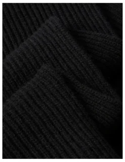 Calvin Klein Hw Wool Blend Knit Scarf in Black